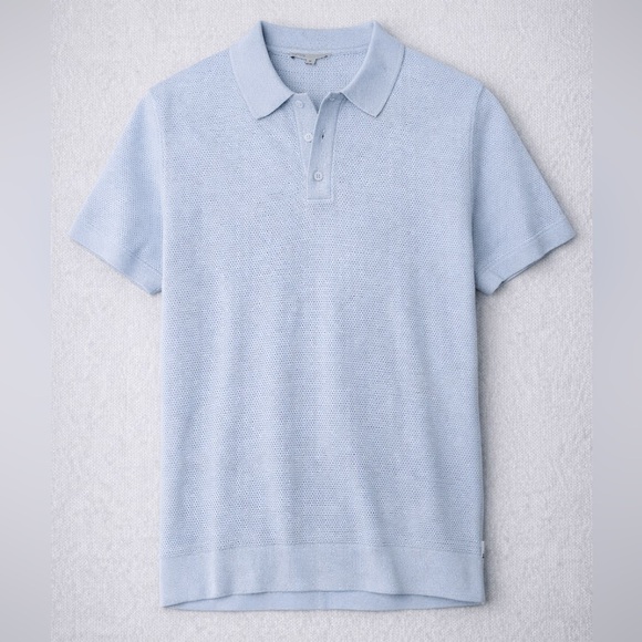 Onia Other - Onia Sky Blue Waffle Polo Shirt  Brand New with Tags